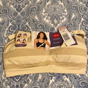 Hanes Womans Bandini Wirefree Padded Bra Large Nude